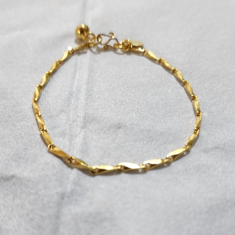 Gelang Padi Halus Lapis Emas Kuning 24k