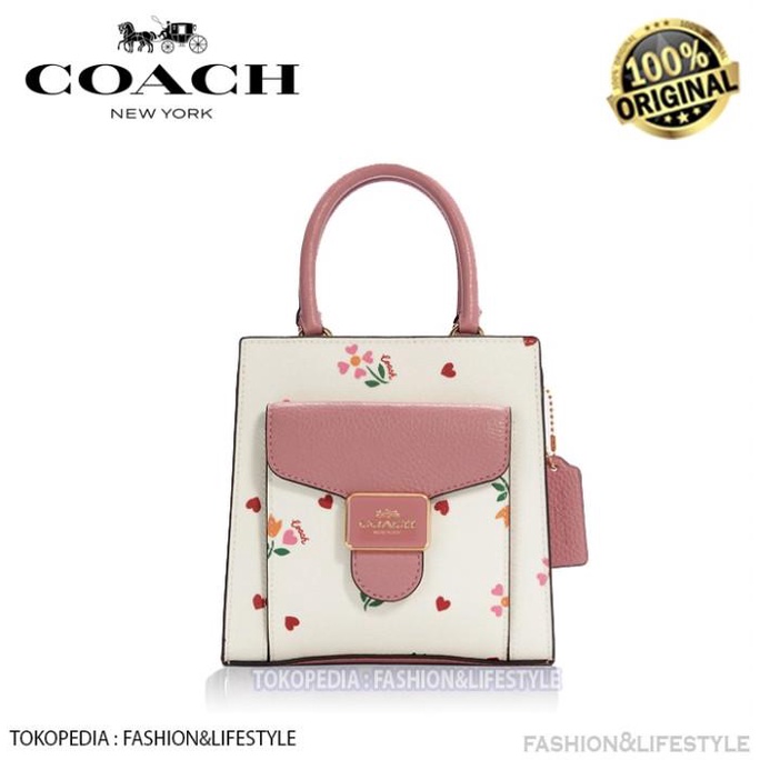 Coach C7599 Mini Pepper Crossbody With Heart Petal Print Chalk Multi