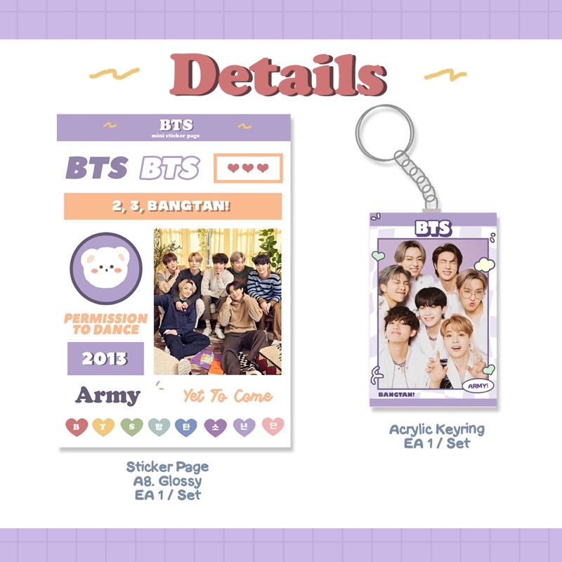 BTS MINI POCKET CALENDER 2023 SET SEASON GREETIBG BANGTAN ARMY KEYRING PHOTOCARD PAKET STICKER