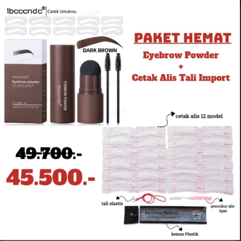 PAKET HEMAT EYEBROW STAMP + CETAKAN ALIS TALI ELASTIS IMPORT 12 MODEL