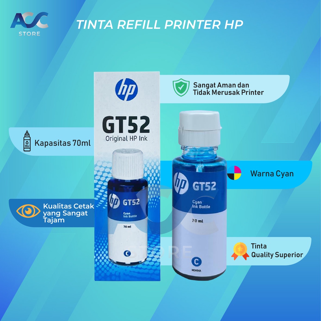 1 SET 4 PCS Tinta HP GT53 GT52 Isi Ulang Printer GT5810 GT5820 New