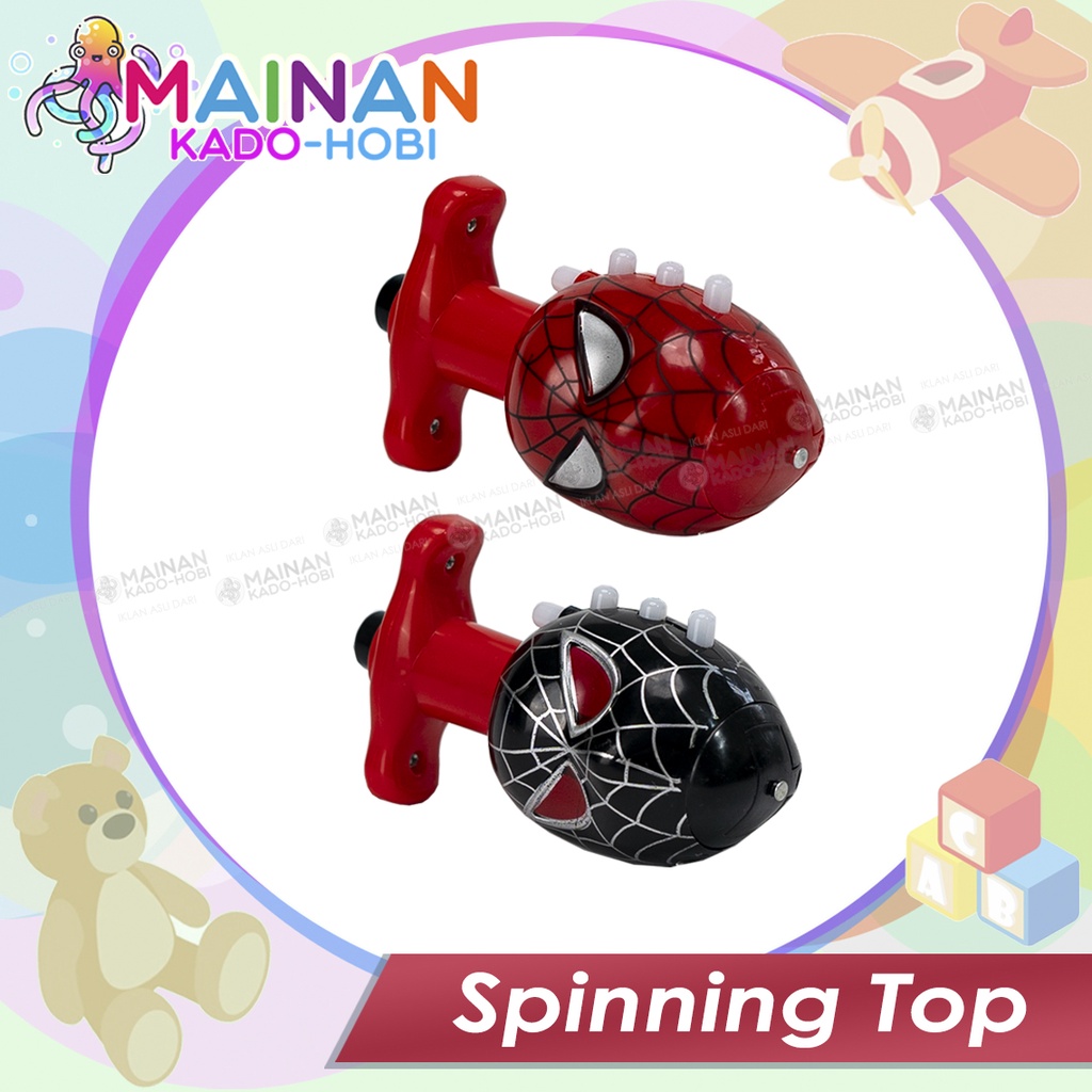 MAINAN EDUKASI ANAK SPINNING TOP GANGSING PUTAR SPIDERMAN