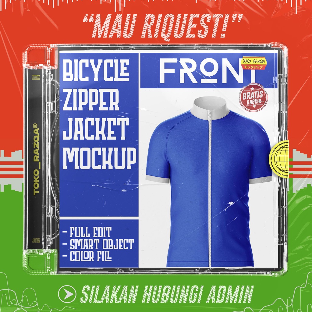 Bicycle Zipper Jacket Mockup ◖Mockup◗