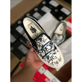 Sepatu Vans Slip on biru dongker navy Sneakers Keren  Kado Hadiah Sekolah Kuliah Kerja Hangout Traveling Jalan nyaman di pakai keren