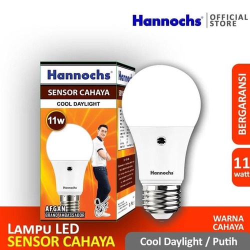 Hannochs Light Sensor 6w 9w 11w Lampu Led Cahaya Putih Otomatis Nyala Original