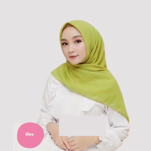 [ COD ] New 60+ Warna Daily Hijab Bella Square | Hijab Segi Empat Double Hycount | Hijab Segi Empat Bella Square-OLIVE