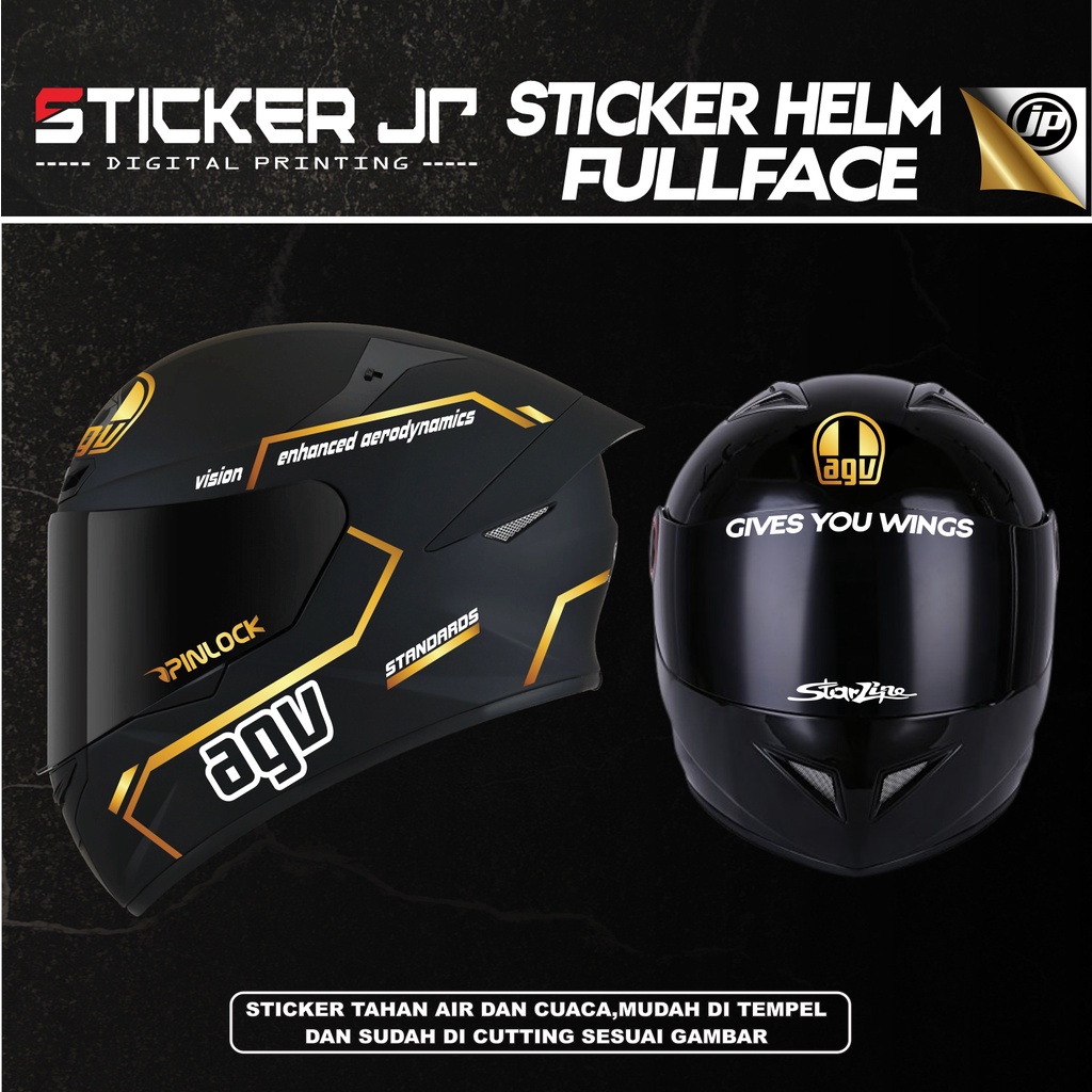 Stiker Helm Full Face - Cutting Sticker helem FullFace Agv Bahan Oracal JP