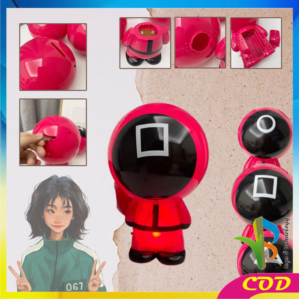RB-M216 Mainan Celengan Anak Karakter Boneka Squid Game / Tabungan Anak Squidgame Doll Ada Suara Dan Lampu