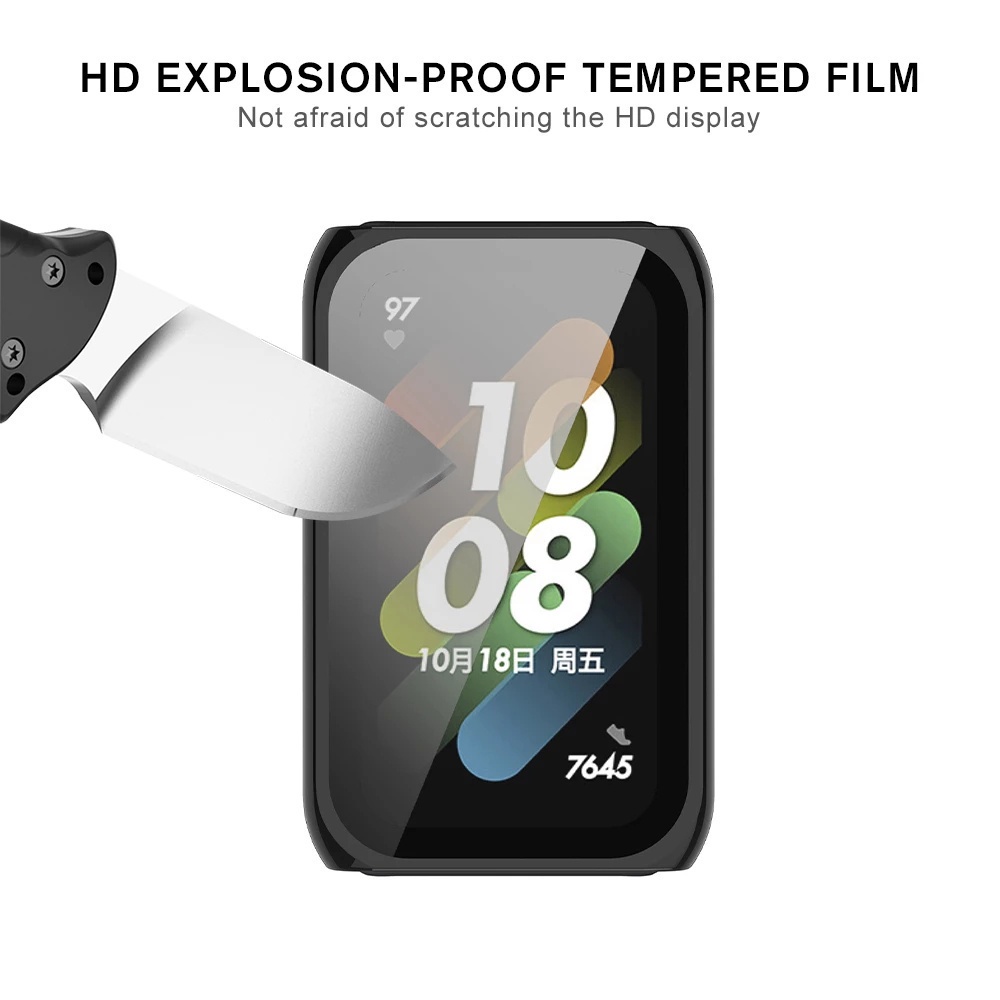 Huawei Band 6/7 Screen Protector 2 in 1 Case PC With Tempered Glass Honor Band 6  Hard Case Full Covered