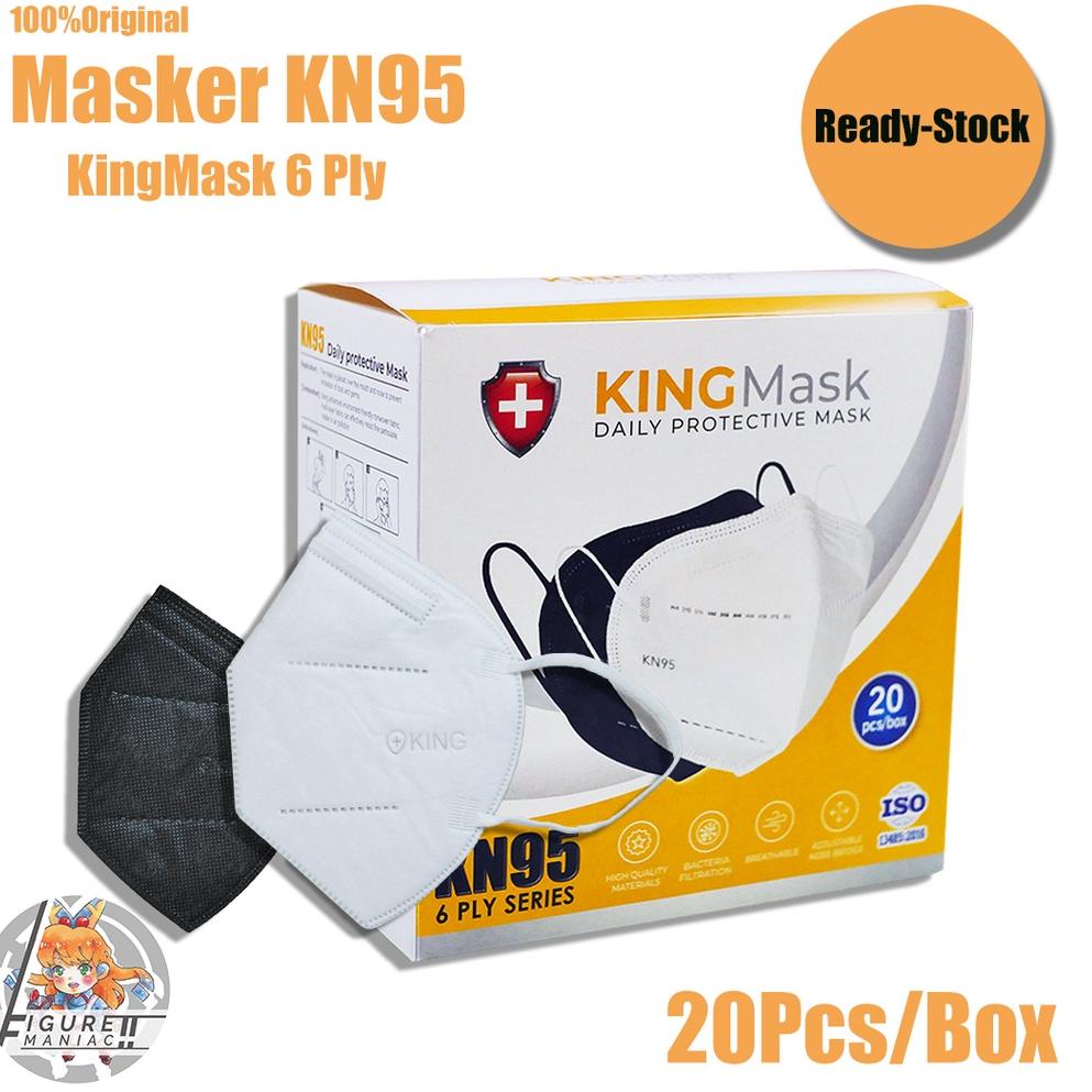 9.9 Brand Masker King Mask KN95 6 Ply Putih Hitam Original Premium Masker KingMask isi 20 per box