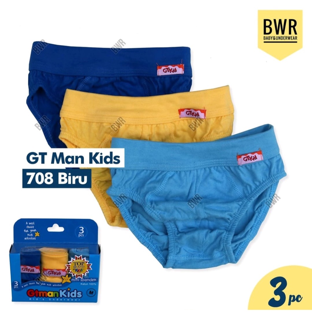[ isi 3 ] GT MAN KIDS BIRU | Celana dalam gt man anak | CD GT man anak karet Lebar celana dalam anak