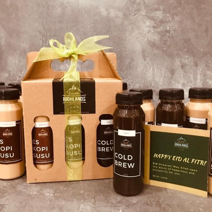 

Lebaran Hampers Set Es Kopi Susu Variety Pack with Custom Note,Package