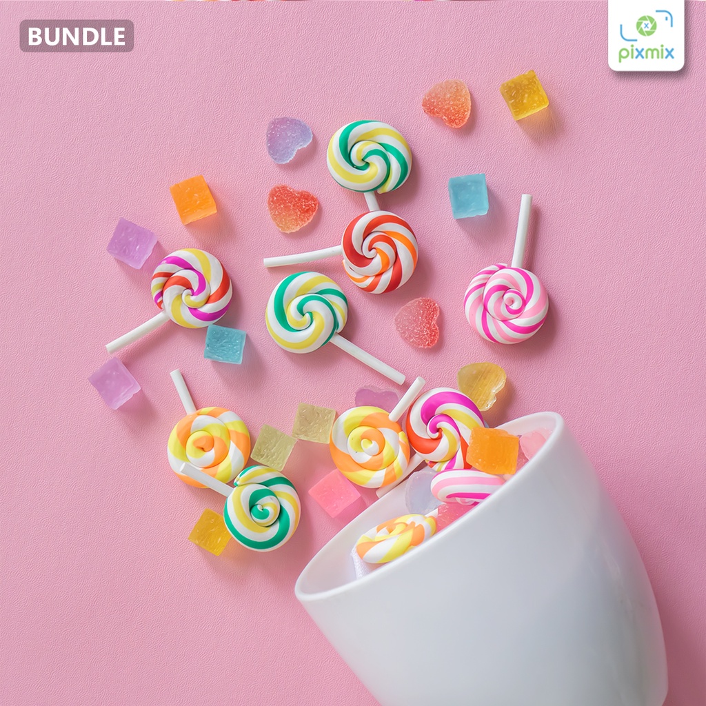 

Permen Lollipop Palsu / Artificial Sugar Candy SET 5pcs - Props Properti Foto Pixmix