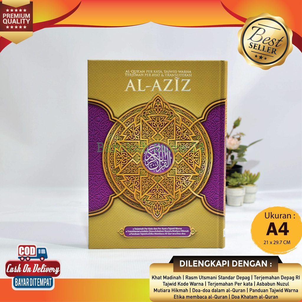 Ready Al Quran Transliterasi Latin Terjemah Perayat Ukuran Besar A4 (21 x 30 Cm) Al Aziz Al Quran Ta
