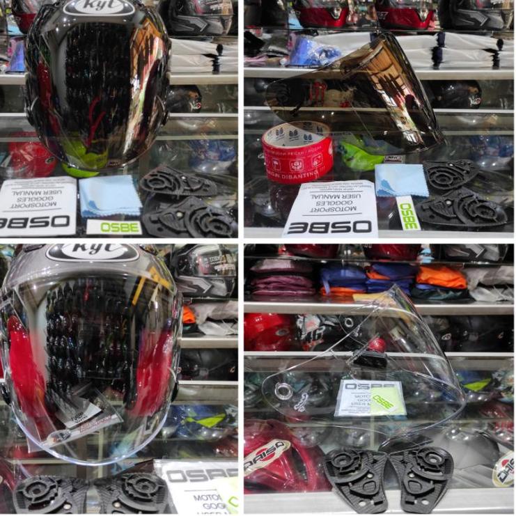 Baru Berkualitas kaca venom open flat visor helm KYT DJ maru  bonus rachet