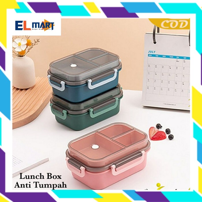 Kotak Makan Anti Tumpah Tumpuk 2 Tingkat 3 Sekat Lunch Box LB07