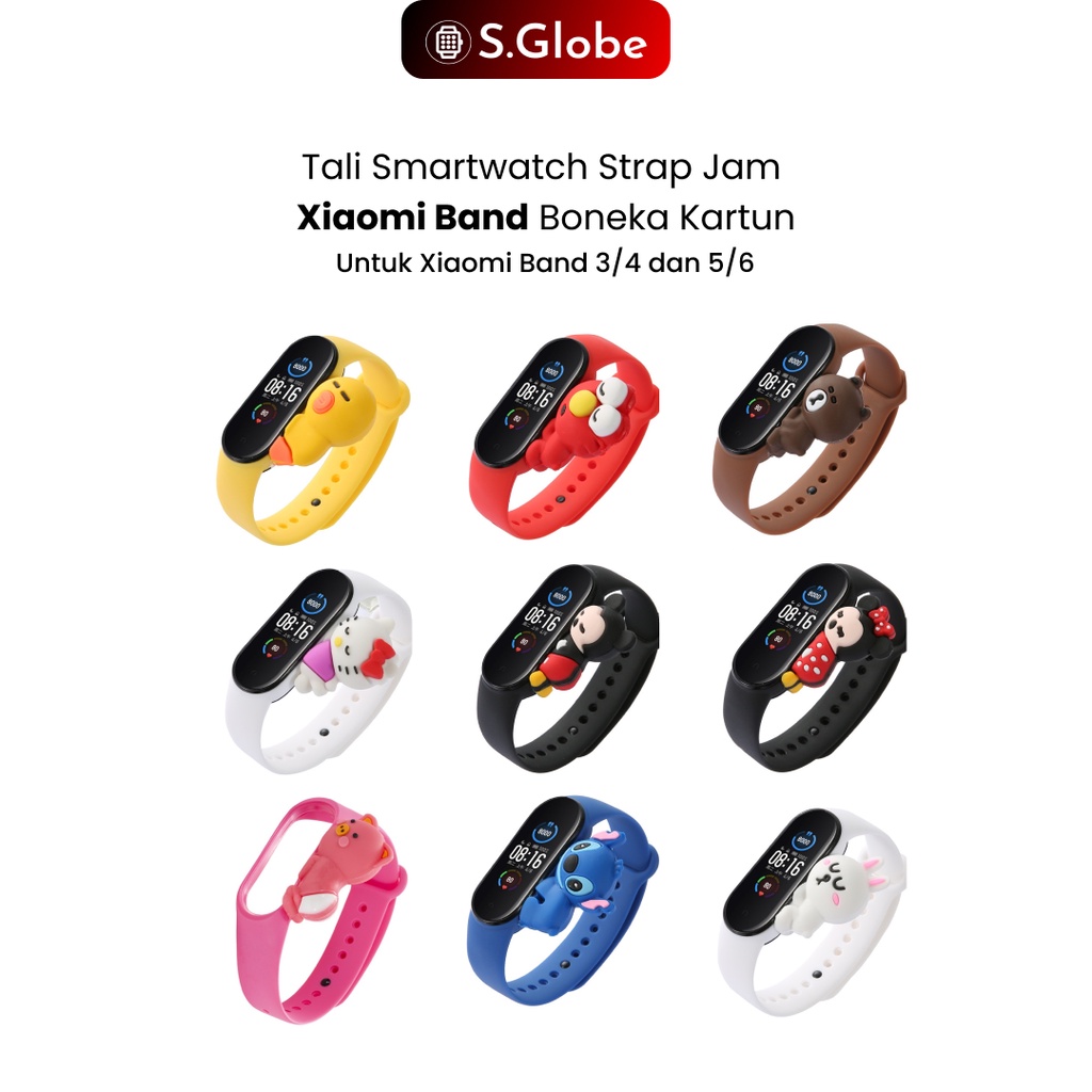 Cartoon Strap Xiaomi Band Mi Band 3 4 5 6 Cute Soft Strap M6 M7 Smartwatch Replacement Band