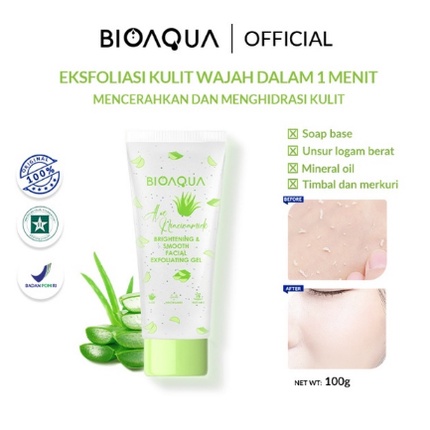 BIOAQUA Facial &amp; Body Exfoliating Peeling Gel / Exfoliasi Wajah