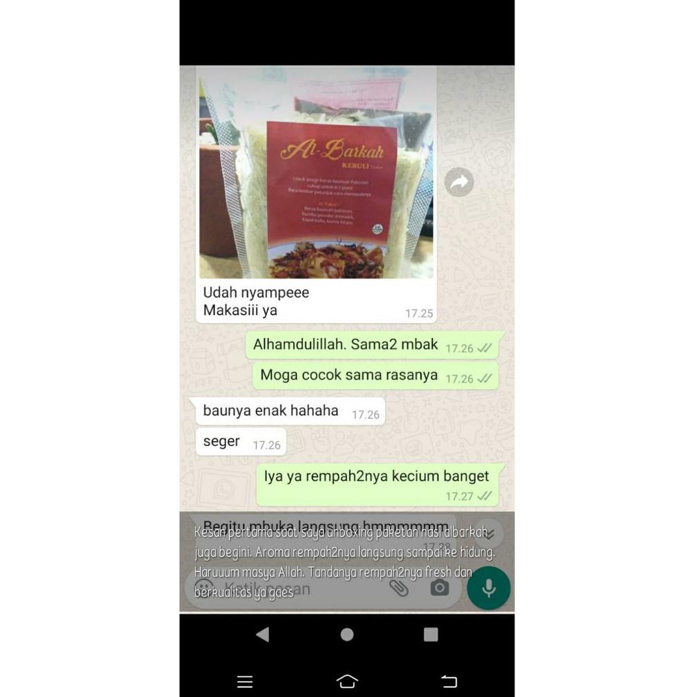 

[PRODUK VRP9A] Beras basmati dan Bumbu Nasi Kebuli Kabsah Biryani Mandhi Instan AL-BARKAH 400g paket hemat 7W0