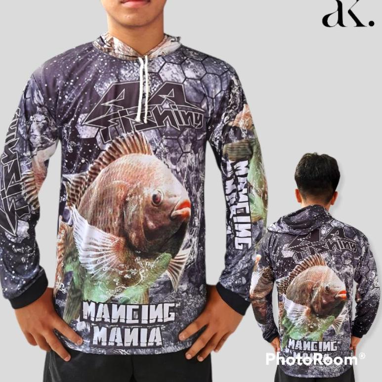 (P-Z5Z)(㊛) Baju Mancing Murah Lengan Panjang Size L &amp; XL / Kaos Mancing Lengan Panjang / Baju Mancing Mania / Jersi Mancing / Baju Pancing / Jersy Mancing / Kaos Jersey Mancing berkualitas