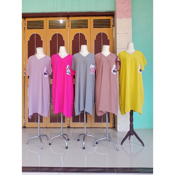 Daster Dress Nagita Long sSquere TOP Crincle Nagita Atasan wanita V-neck