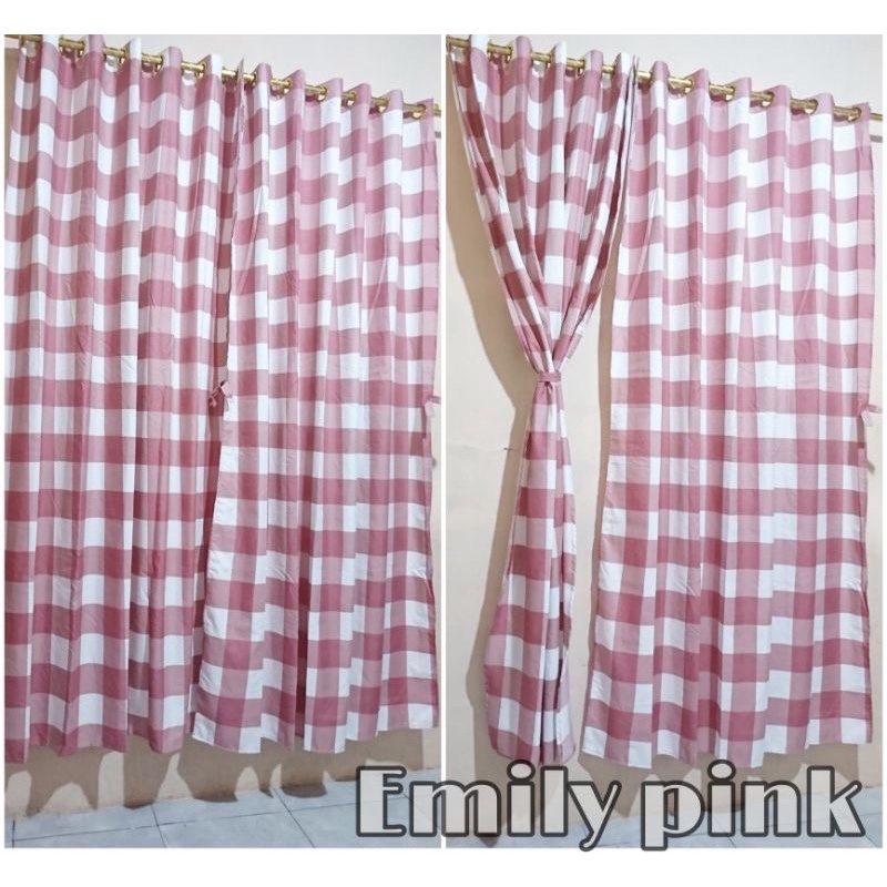 [ PINTU DAN JENDELA ] GORDEN SMOKRING MOTIF EMILY PINK PEACH