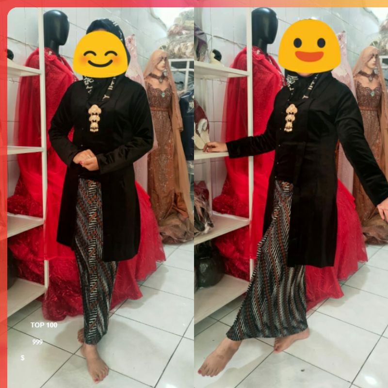kebaya wanita Kebaya Wanita Bludru kebaya bludru atasan hitam kutubaru halus suede panjang sampai lu