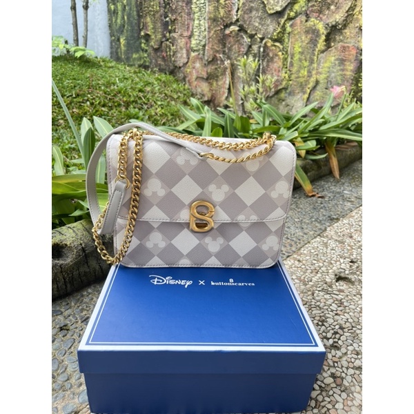 preloved buttonscarves dona bag disney bag grey original like new