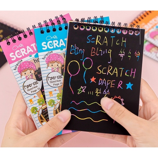 BB7 - Scratch Note Mini Buku Gambar Mini Tulis Gores Ajaib