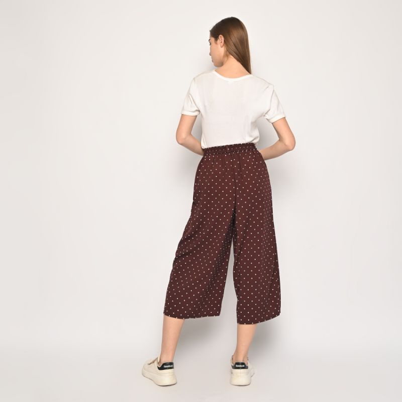 Kulot Polka Cokelat - Celana Panjang Wanita - Cullote Pant PA6/PA8