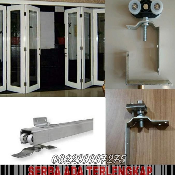 Paket Rel 3M Pintu Lipat Custom Untuk Kayu 5 Daun Pintu Lengkap Acc