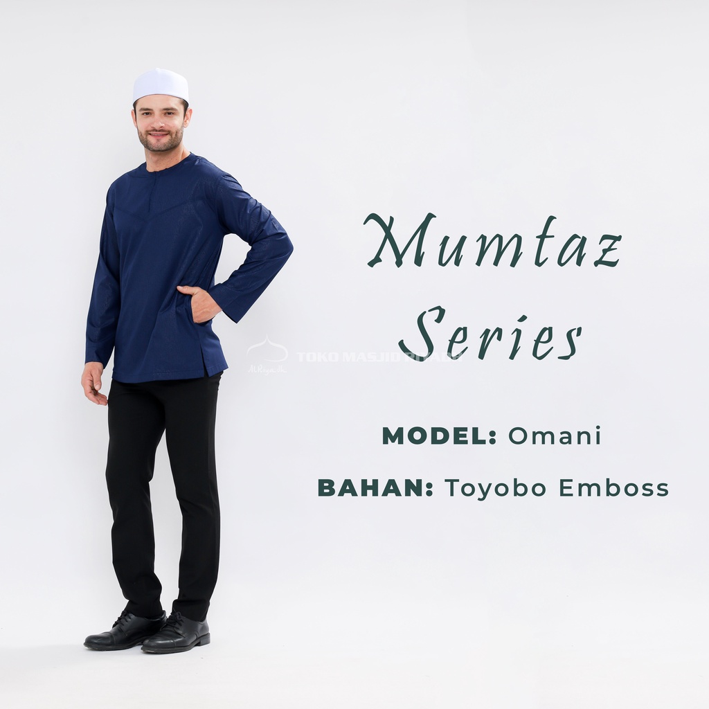 Baju Koko ZAWEEYA Mumtaz Series Model Omani Emboss Polos Putih Warna