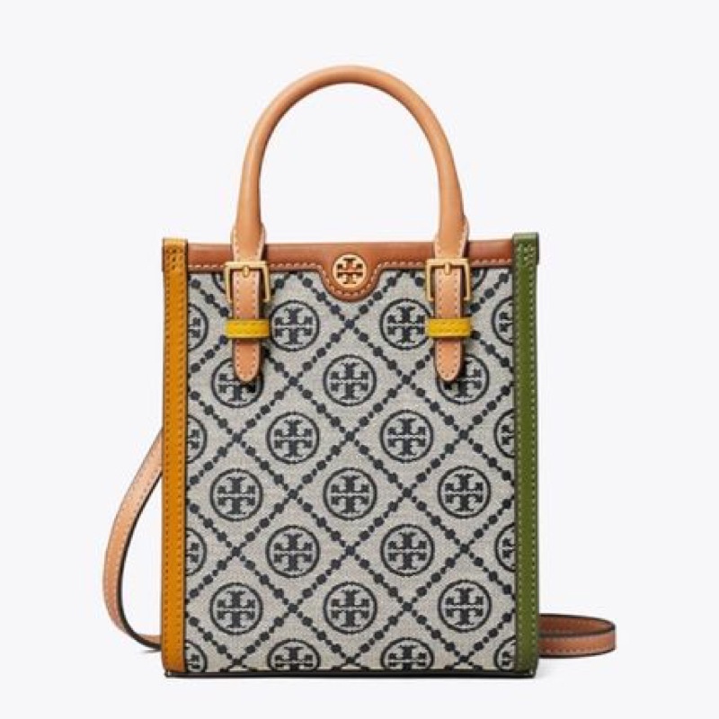 Tory Burch T Monogram Jacquard Mini Tote Tiramisu TB 140041