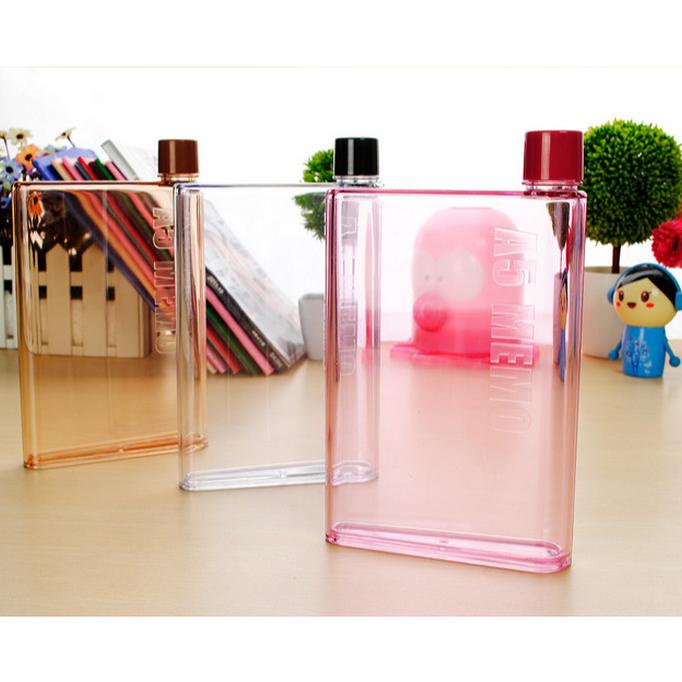Botol Minum Unik Tipis MEMO Bottle A5 Botol Minuman Slim Kotak Gepeng