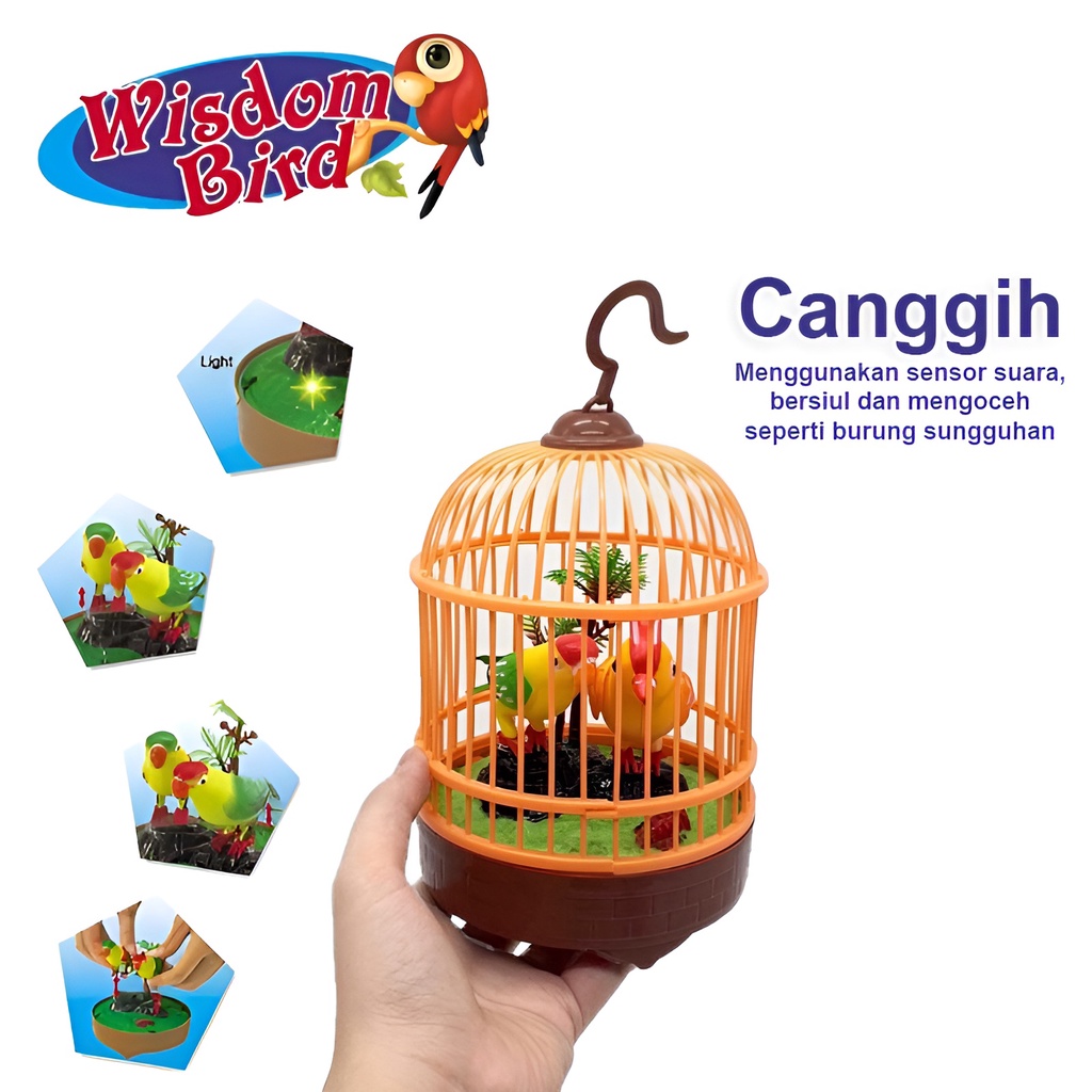 Bird Toy | Mainan Anak Cowok 2-3-6 Tahun Terbaru | Mainan Burung Dalam Sangkar Bisa Bersuara | Hadiah Ulang Tahun Anak Laki Laki