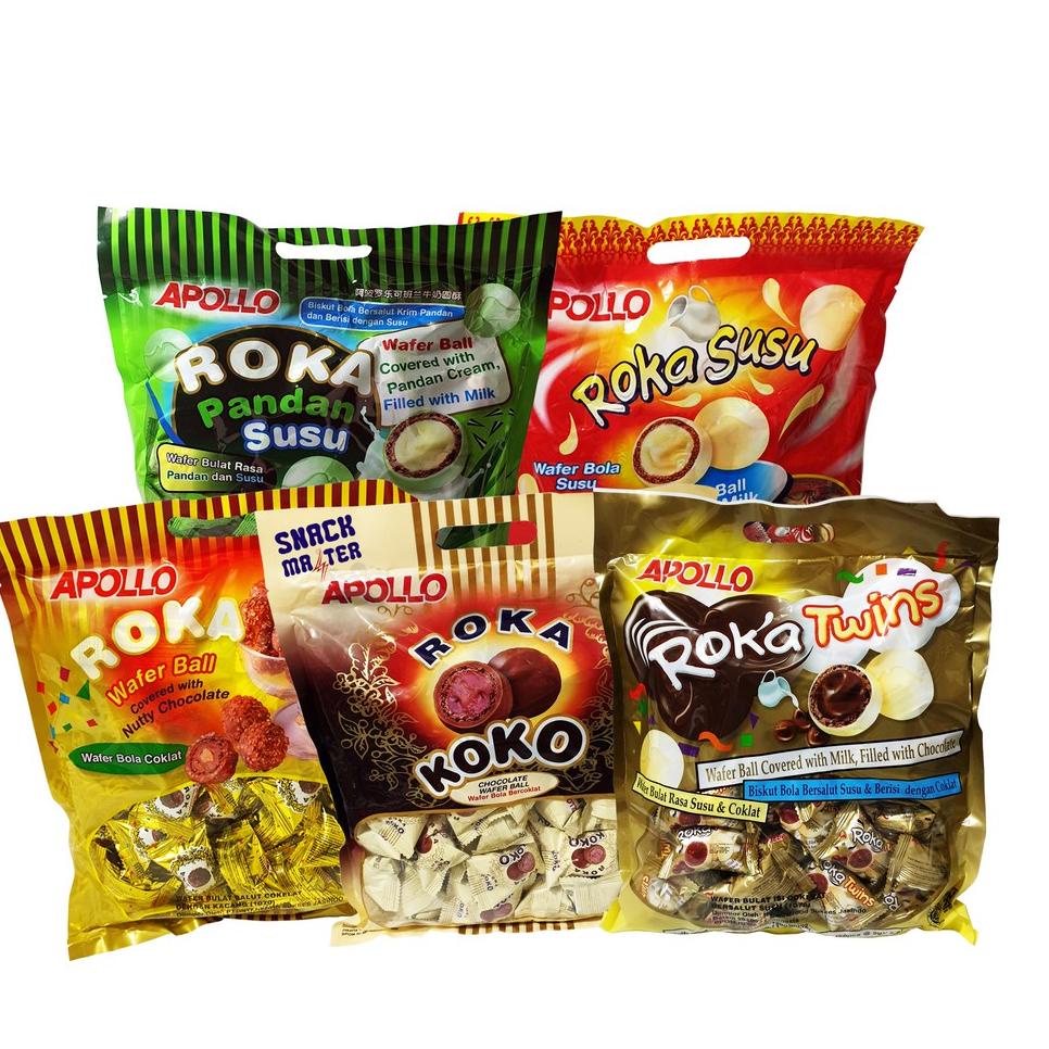 

12.12 Product HOT Apollo Roka Wafer Ball Chocolate - Isi 50 pcs (Roka Original, Roka Twins, Roka Pandan) !!!