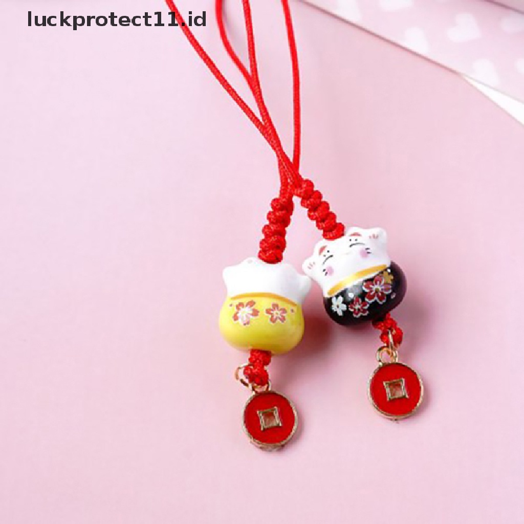 /Fashion Hot// Fashion// Kartun Jepang Lucky Cat Gantungan Kunci Pernak Pernik Telepon Ch Mobil Liontin Key Chain.