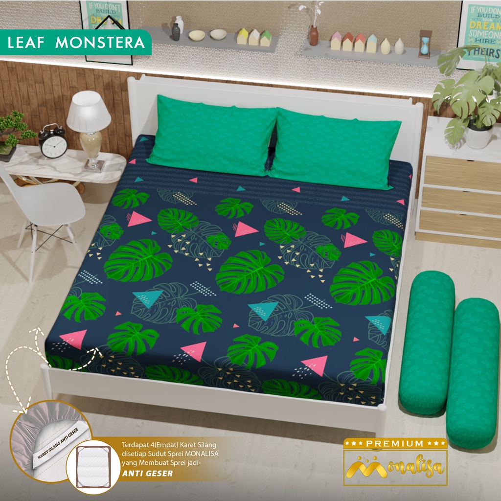 Monalisa Premium Sprei Uk 160/180 - Leaf Monstera
