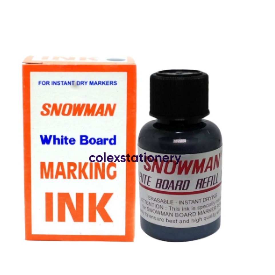 Isi Tinta Spidol Whiteboard / Isi Tinta Non Permanent Snowman Warna Hitam (1 Pcs)