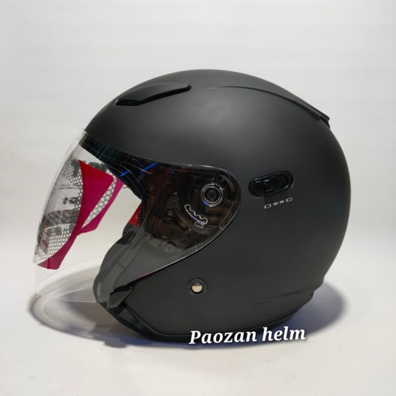 HELM KYT DJ MAXI R DOUBLE VISOR SOLID HITAM DOFF/BLACK DOF