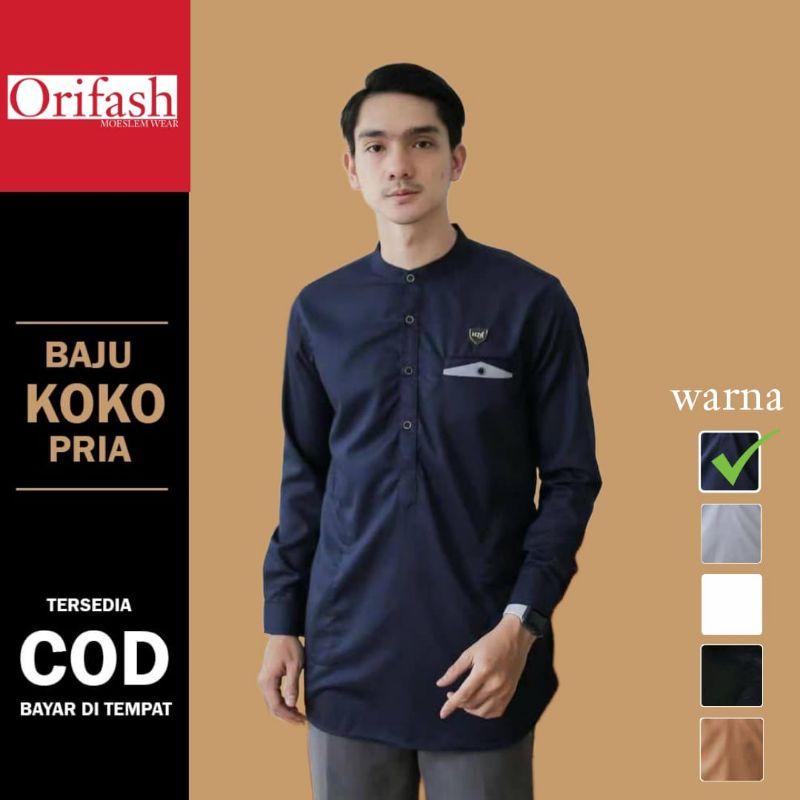 Baju Koko Kurta Dewasa Lengan Panjang Material Catton  Adem Serap Keringat