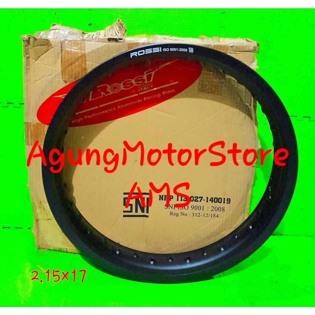 VELG TAPAK LEBAR 215 RING 17 MERK V ROSSI HITAM DOFF