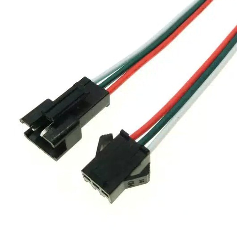 Q8 SOKET KECIL 3 PIN penyambung  kabel 3p hitam merah socket sambungan 3pin kabel led lampu gps elek