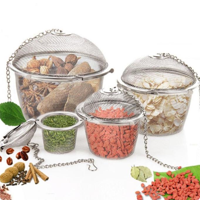 

[BISA COD] Saringan Rebus Herbal Rempah Tea Ball Strainer Infuser Stainless Chain