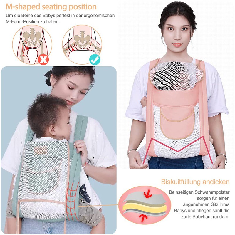 Baby Carrier Breathable Ringan, Baby Carrier Double Layer Mesh, Bayi Ergonomis