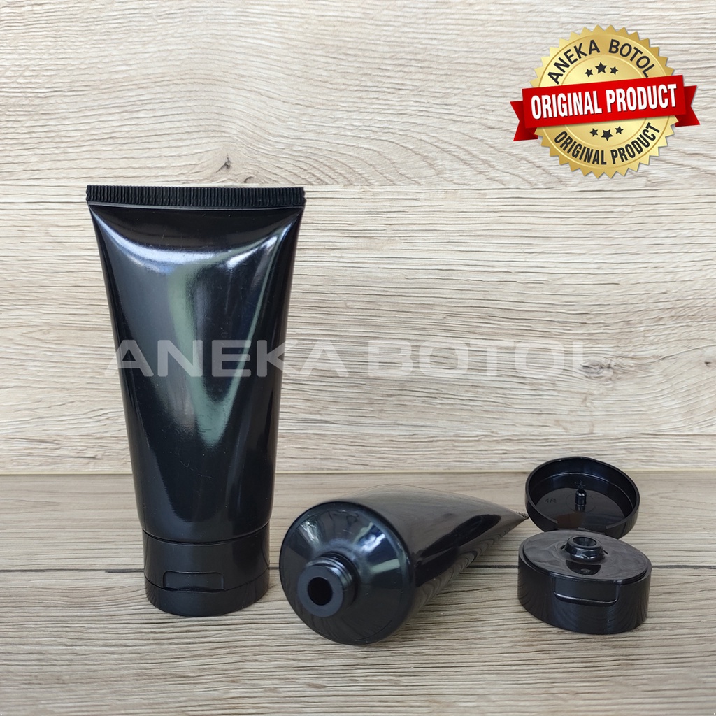 TUBE 75 GRAM HITAM TUTUP FLIPTOP HITAM / TUBE PASTA KOSONG MURAH ORIGINAL
