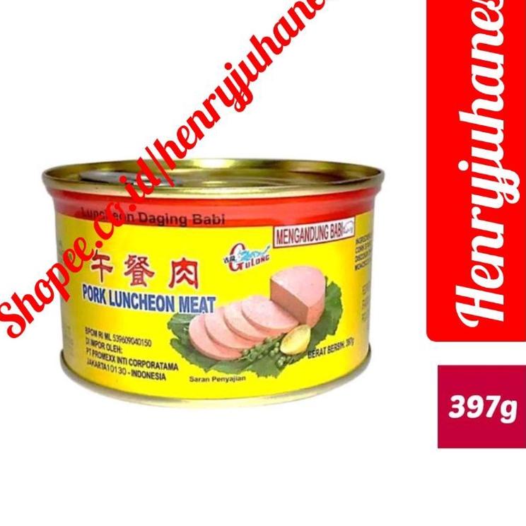 

1.1 397 gram GULONG CANNED HAM PORK LUNCHEON MEAT / free pakiing kotak untuk reg dan cargo daging babi/ daging maling .,,.,.,