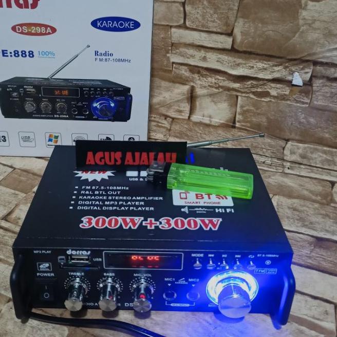Telah Hadir  power amplifier 600 watt subwoofer kararaoke bluetooth digital 298A led digital radio fm stereo''