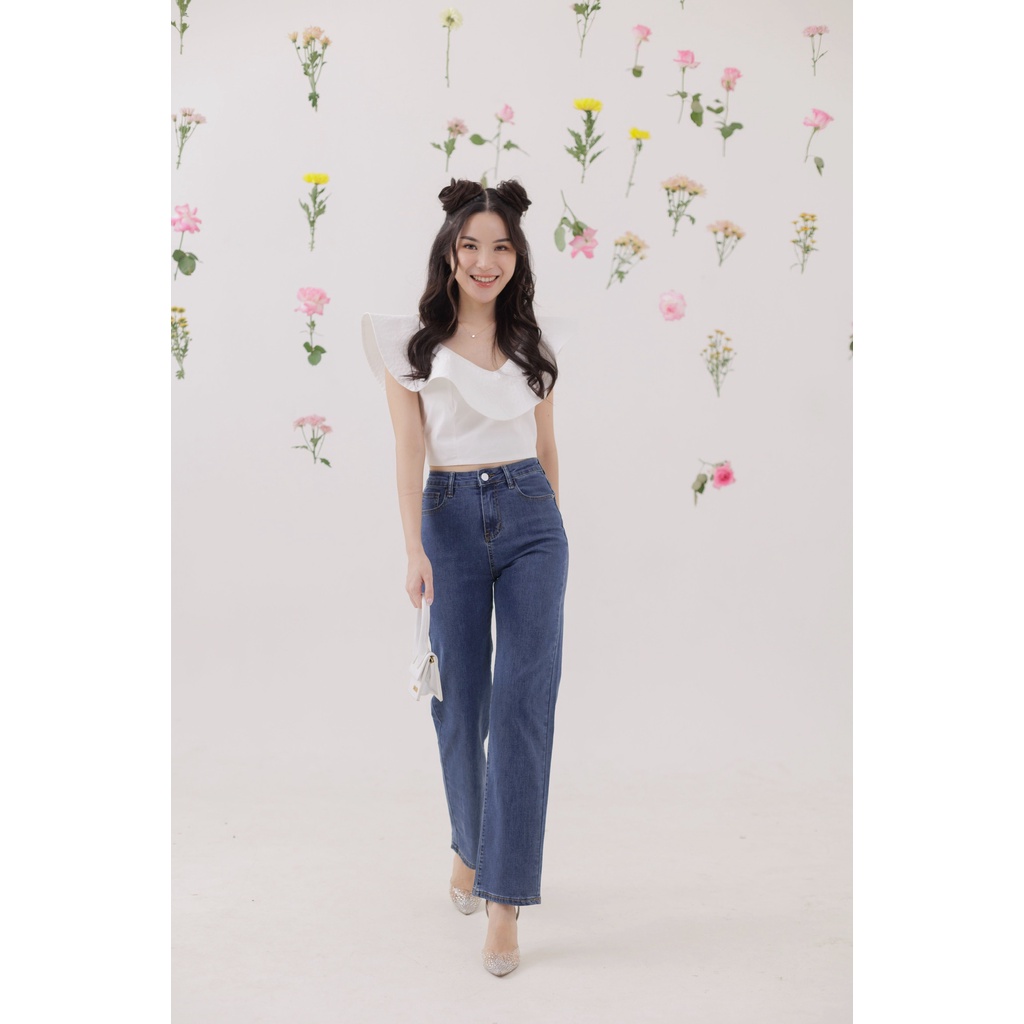 [ Marveile ] Sydney Highwaist Straight Jeans / Korean Jeans Wanita