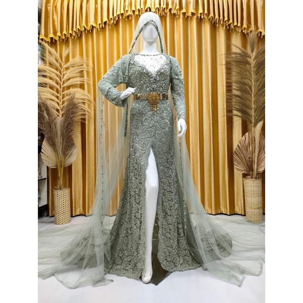 KEBAYA AKAD NIKAH BELAH BEREKOR//KEBAYA PENGANTIN MODERN//KEBAYA AKAD FULL PAYET
